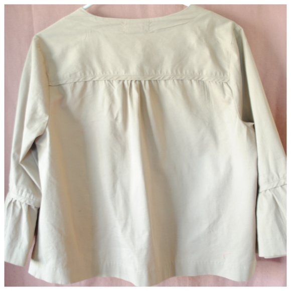 Boxy Bell Sleeve Crop Jacket Khaki Tan Beige M/L - Picture 5 of 6